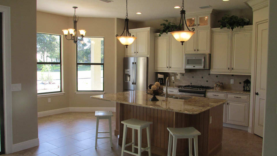 Kitchen in a completed Orlando Construction and Design home